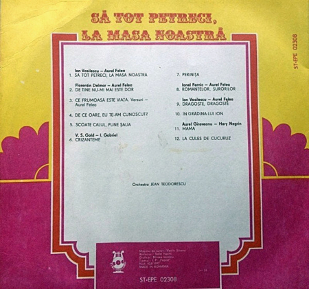 Ionela Prodan – Să Tot Petreci, La Masa Noastră, (Disc Vinil) [1]