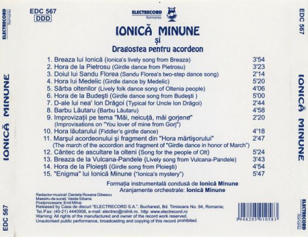 Ionică Minune - Dragostea Pentru Acordeon, (CD) [1]