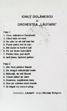 Ionuț Dolănescu - Vino, Mândro-n Perșinari! (Caseta Audio) [1]