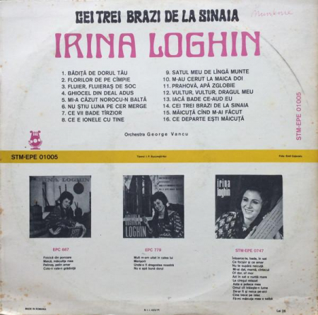 Irina Loghin - Cei Trei Brazi De La Sinaia, (Disc Vinil) [1]