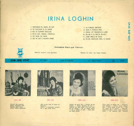 Irina Loghin - Întoarce-te, Bade, În Sat, (Disc Vinil) [1]