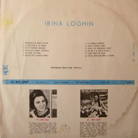 Irina Loghin - Întoarce-te, Bade, În Sat, (Disc Vinil) [1]