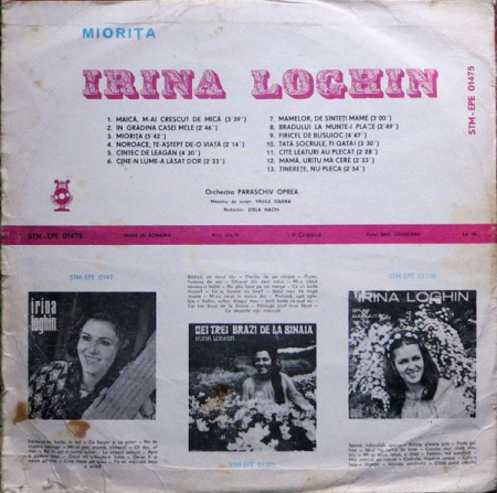 Irina Loghin - Miorița, (Disc Vinil) [1]