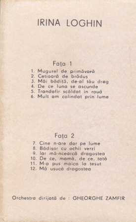 Irina Loghin - Mugurel De Primăvară, (Casetă Audio) [1]