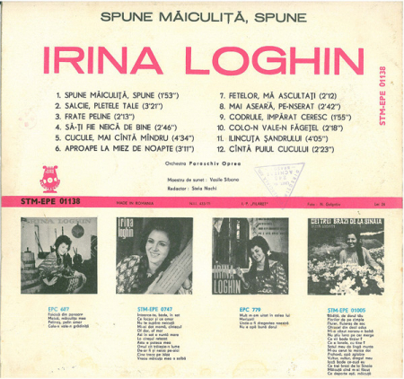 Irina Loghin - Spune Măiculiță, Spune, (Disc Vinil) [1]