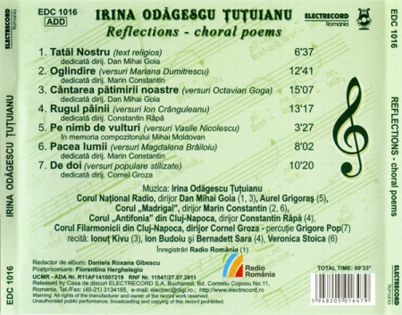 Irina Odăgescu Țuțuianu* – Reflections - Choral Poems (CD), (CD) [1]