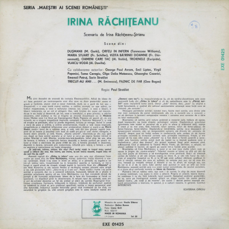 Irina Răchițeanu-Șirianu - Maeștri Ai Scenei Românești (Disc Vinil) [1]