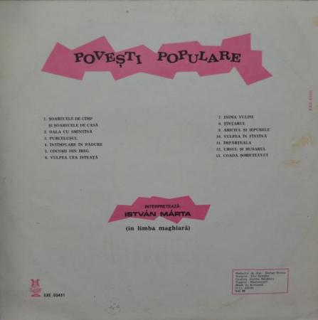István Márta - Povești Populare, (Disc Vinil) [1]