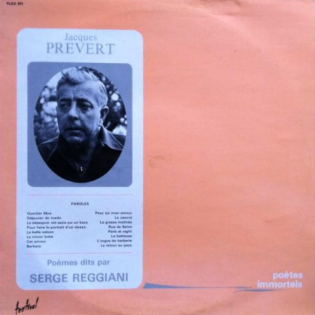 Discuri vinil - Jacques Prévert - Jacques Prévert - Poèmes Dits Par Serge Reggiani, (Disc Vinil)