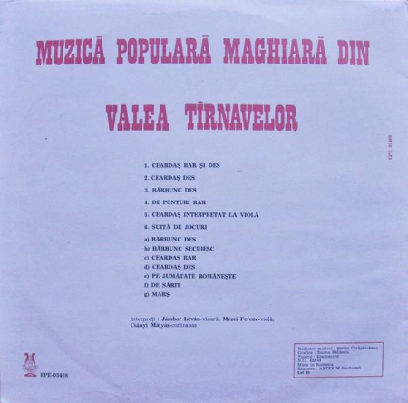 Jámbor István - Muzică Populară Maghiară Din Valea Tîrnavelor (Disc Vinil) [1]
