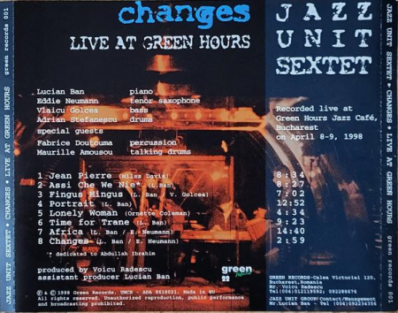 Jazz Unit - Changes - Live At Green Hours, (CD) [1]