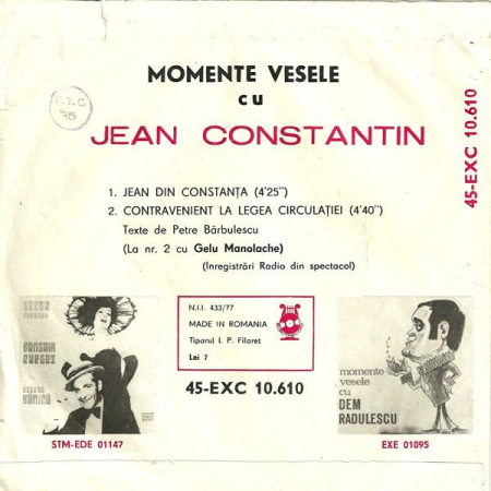 Jean Constantin - Momente Vesele Cu Jean Constantin (Disc Vinil) [1]