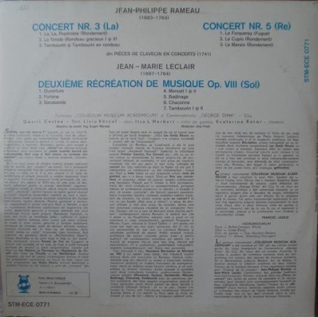 Jean-Philippe Rameau - Concertele Nr. 3 Și 5 / Deuxième Récréation De Musique  [1]