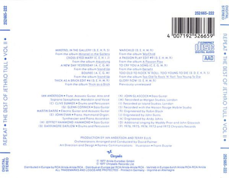 Jethro Tull - Repeat - The Best Of Jethro Tull - Vol. II  (CD) [1]