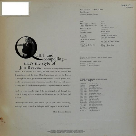 Jim Reeves - Moonlight And Roses, (Disc Vinil) [1]