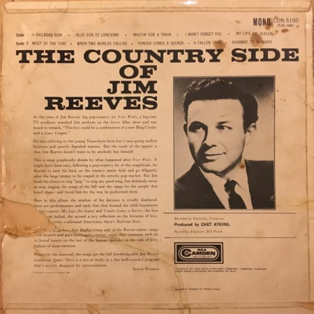 Jim Reeves - The Country Side Of Jim Reeves (Disc Vinil) [1]