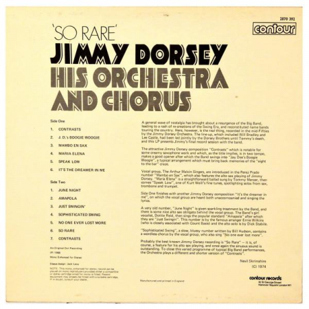 Jimmy Dorsey, His Orchestra & Chorus - So Rare, (Disc Vinil) [1]
