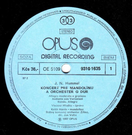 Johann Nepomuk Hummel - Johann Nepomuk Hummel (Disc Vinil) [1]