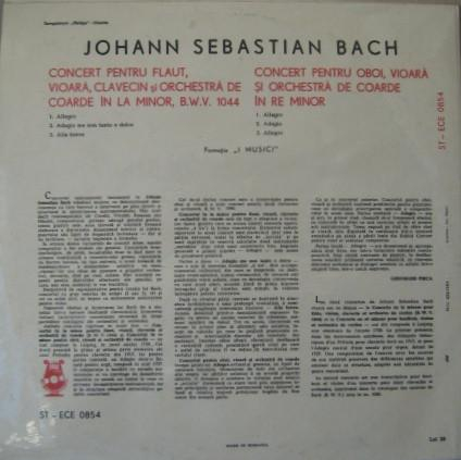 Johann Sebastian Bach - Concert Pentru Flaut / Concert Pentru Oboi, (Disc Vinil) [1]