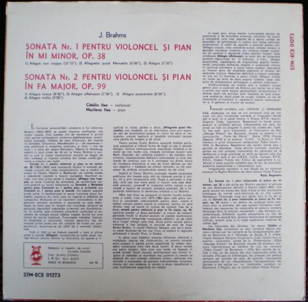 Johannes Brahms - Sonatele Nr.1 Și 2 Pentru Violoncel Și Pian, (Disc Vinil) [1]