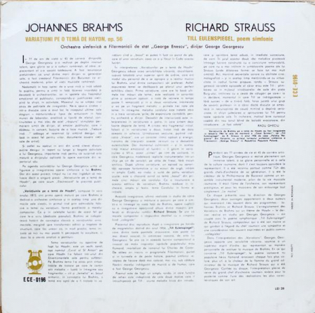 Johannes Brahms - Variațiuni Pe O Temă De Haydn / Till Eulenspiegel, (Disc Vinil) [1]