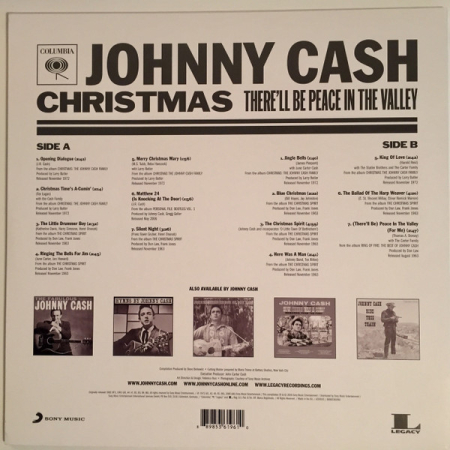Johnny Cash – Christmas - There'll Be Peace In The Valley, (Disc Vinil) [1]