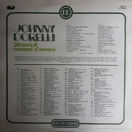 Johnny Dorelli - 30 Anni Di Canzoni DAmore, (Disc Vinil) [1]
