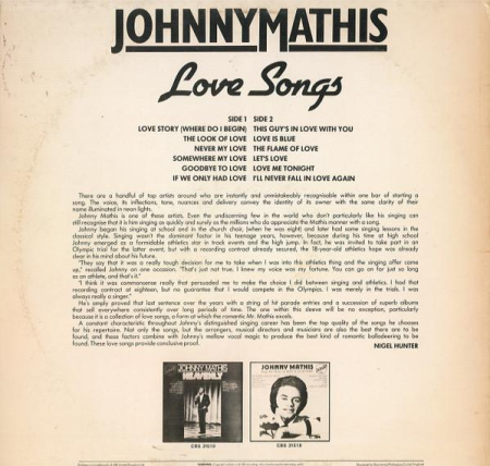 Johnny Mathis - Love Songs (Disc Vinil) [1]