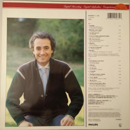 José Carreras - Jose Carreras Sings "Tonight" From "West Side Story" And 15 Other Great Love Songs, (Disc Vinil) [1]