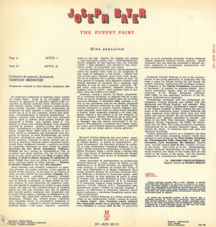 Josef Bayer - The Puppet Fairy = Zîna Păpușilor, (Disc Vinil) [1]