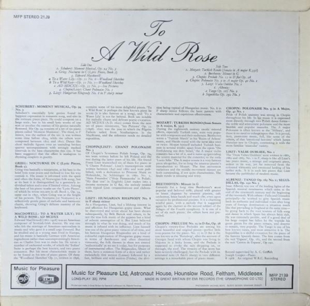 Joseph Cooper - To A Wild Rose: Joseph Cooper Plays Favourite Melodies By Schubert, Grieg, Edward MacDowell, Chopin, Liszt, Mozart Beethoven, Albeniz (Disc Vinil) [1]