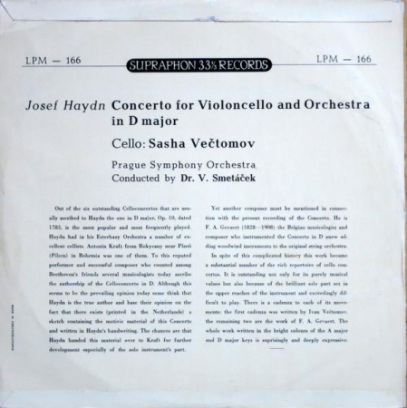 Joseph Haydn - Concerto For Violoncello And Orchestra In D Major, (Disc Vinil) [1]