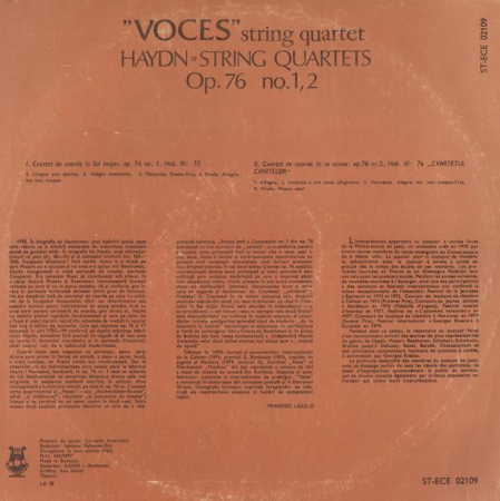 Joseph Haydn - String Quartets Op. 76 No. 1, 2, (Disc Vinil) [1]