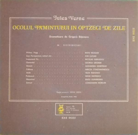 Jules Verne  - Ocolul Pămîntului În Optzeci De Zile (Disc Vinil) [1]