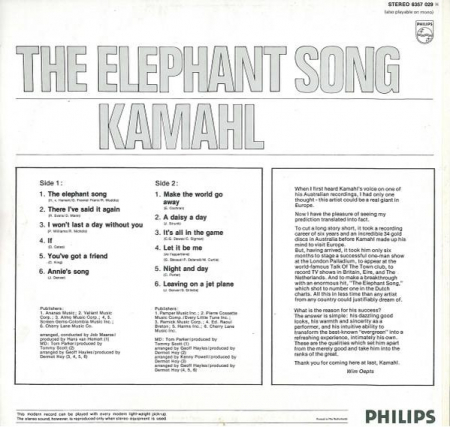 Kamahl - The Elephant Song, (Disc Vinil) [1]