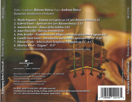 Kamerata Stradivarius Orchestra - Răzvan Stoica - Andreea Stoica – A Journey Into Classical (CD) [1]