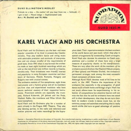 Karel Vlach Orchestra - Duke Ellington's Medley (Disc Vinil) [1]