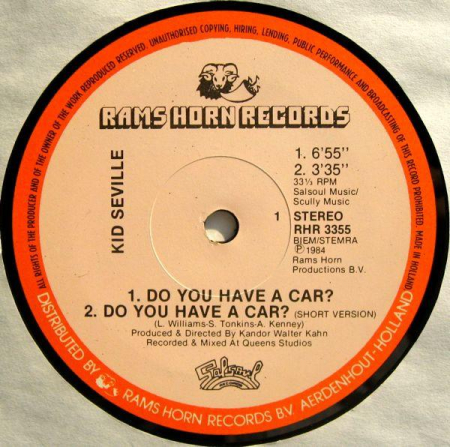 Kid Seville - Do You Have A Car?, (Disc Vinil) [1]