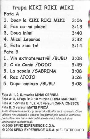 Kiki Riki Miki - ...Numai Pentru Copii, (Casetă Audio) [1]