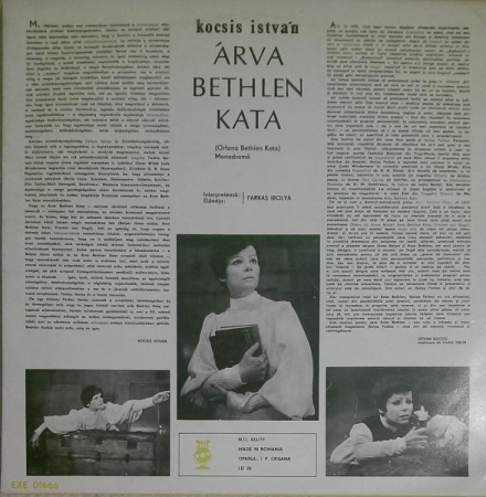 Kocsis István - Árva Bethlen Kata = Orfana Bethlen Kata, (Disc Vinil) [1]