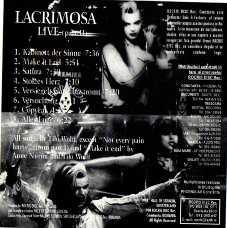 Lacrimosa - Live Part 2 (Casetă Audio) [1]