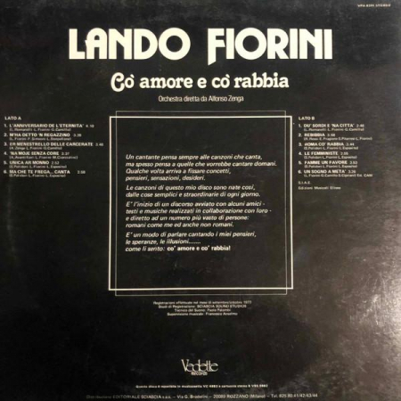 Lando Fiorini - Co Amore E Co Rabbia, (Disc Vinil) [1]