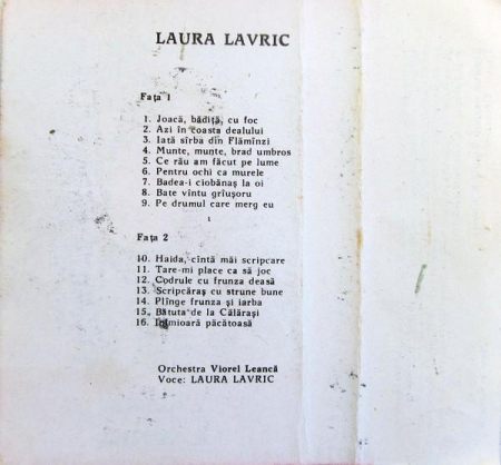 Laura Lavric - Tare-mi Place Ca Să Joc (Caseta Audio) [1]