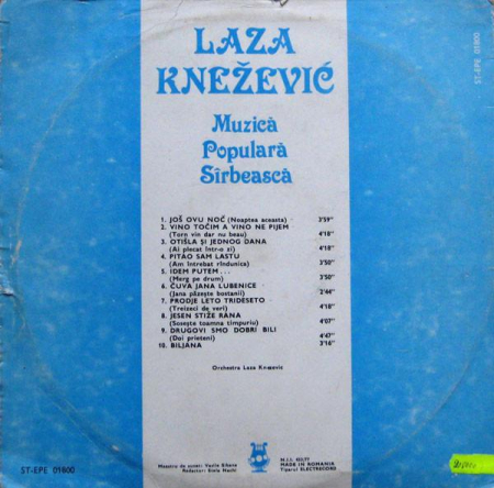 Laza Cnejevici - Muzică Populară Sîrbească (Disc Vinil) [1]