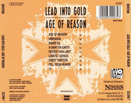Lead Into Gold - Age Of Reason, (CD) [1]