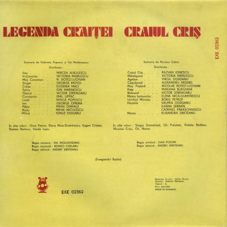 Legenda Crăiței / Craiul Criș, (Disc Vinil) [1]