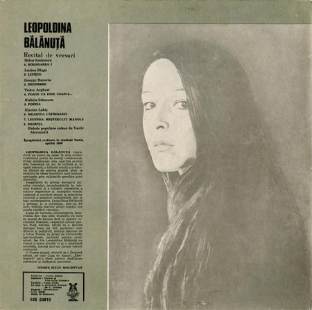 Leopoldina Bălănuță - Recital De Versuri, (Disc Vinil) [1]