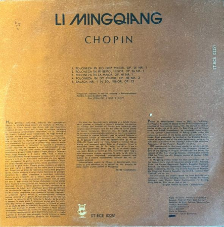 Li Mingqiang - Piano Recital: Polonaises Op. 26 No. 1, 2 And Op. 40 No. 1, 2 / Ballad No. 1, (Disc Vinil) [1]