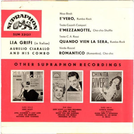 Lia Grifi - E'Vero / E'Mezzanotte / Quando Vien La Sera / Romantico (Disc Vinil) [1]