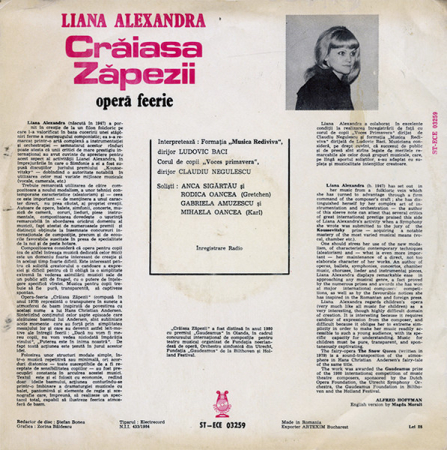 Liana Alexandra – Crăiasa Zăpezii - Operă Feerie [1]